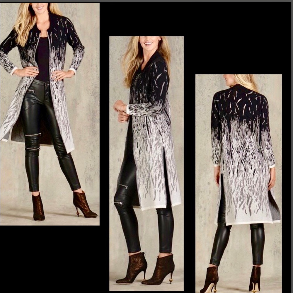 PLUS BLACK/WHITE OMBRE CARDIGAN - Picture 5 of 7